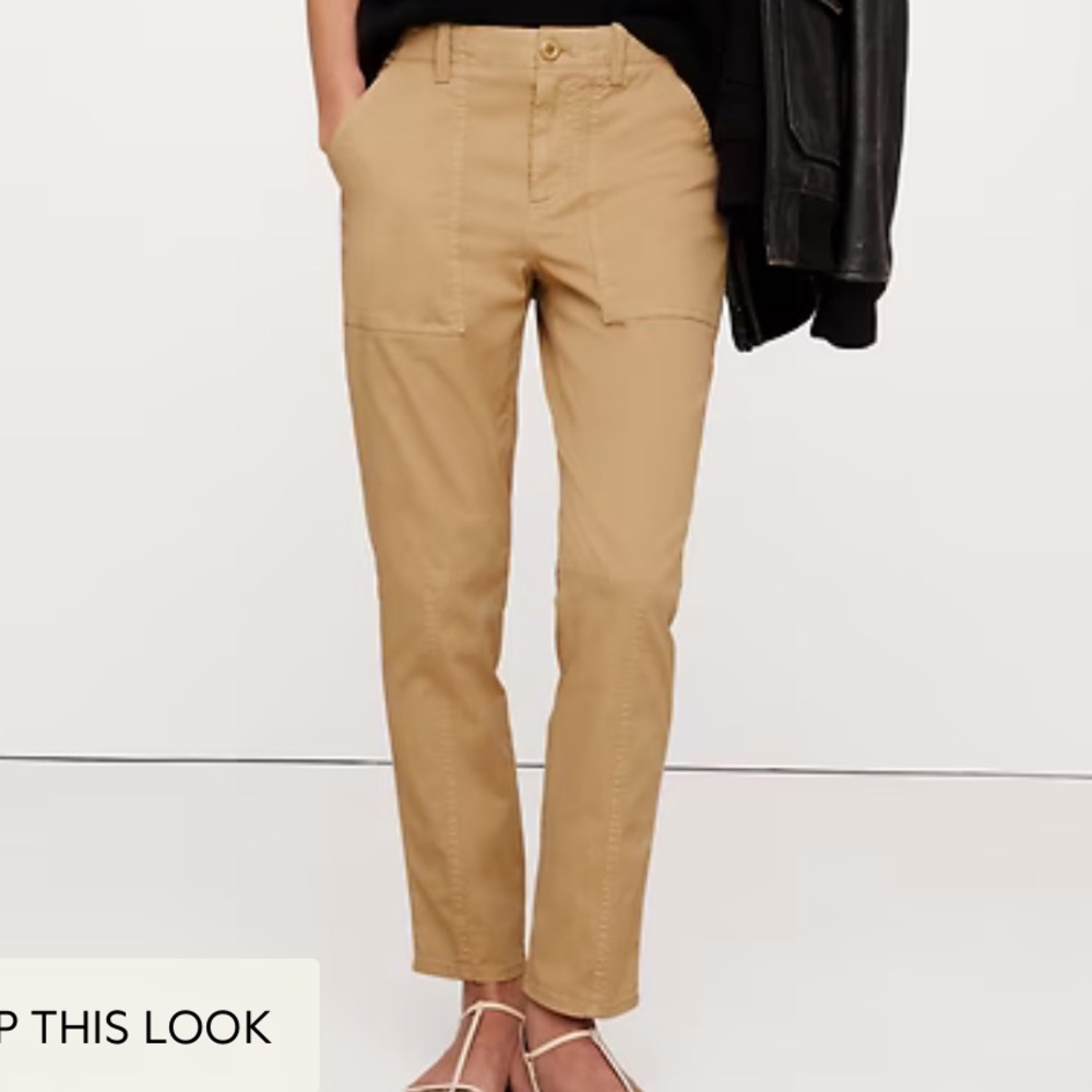 NWT Banana Republic Mid-Rise Slim Cargo Cotton Pant in Khaki Tan Size 6 copy - Picture 4 of 11